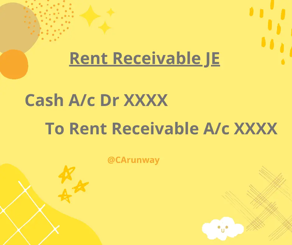 Rent Receipt Journal Entry
