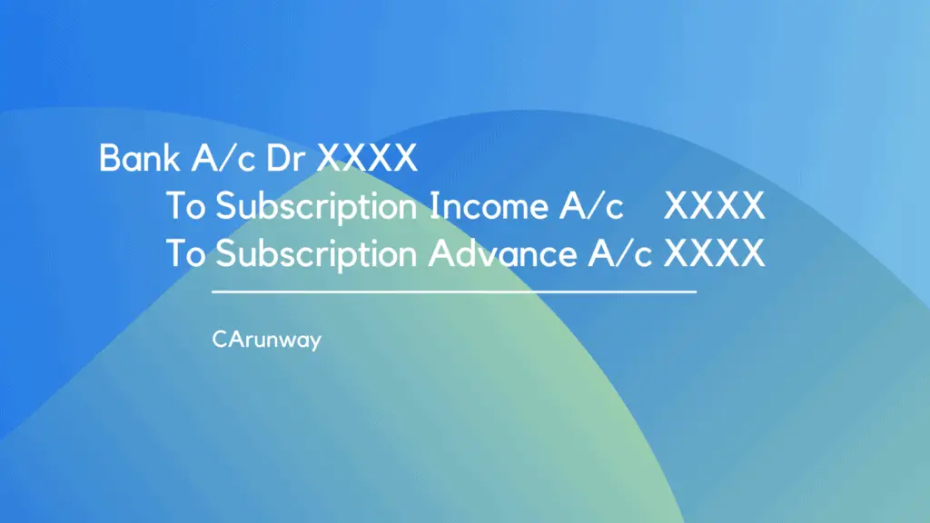 Subscription Income Receipt and Advance JE